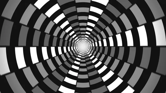 Concentric black and white geometric tunnel — free 3840x2160 4K wallpaper image