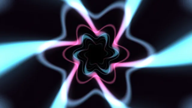 Neon radial loops on a black geometric field — free 3840x2160 4K wallpaper image