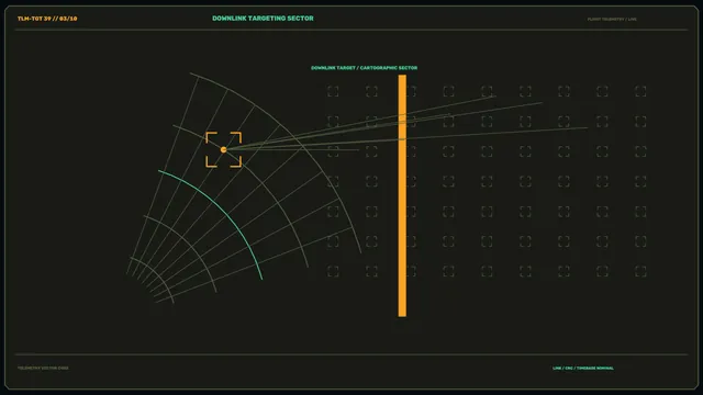 Telemetry targeting sector with orbital grid geometry — free 3840x2160 4K wallpaper image