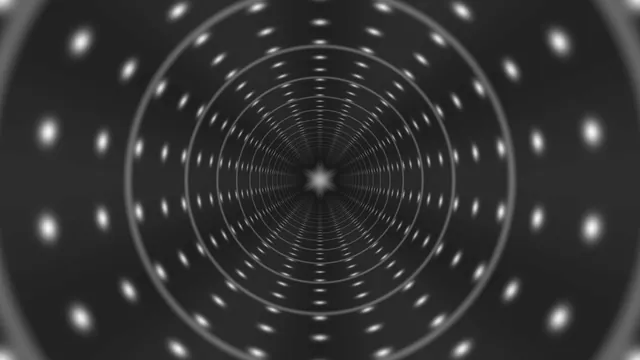 Monochrome concentric tunnel with radial lights — free 3840x2160 4K wallpaper image