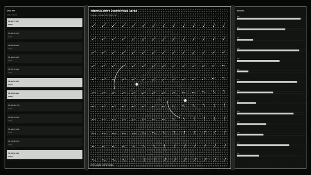 Thermal drift vector field with radial flow maps — free 3840x2160 4K wallpaper image