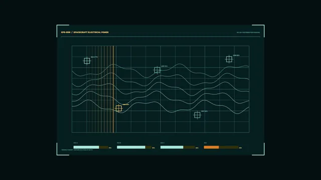 Spacecraft power distribution radar interface — free 3840x2160 4K wallpaper image