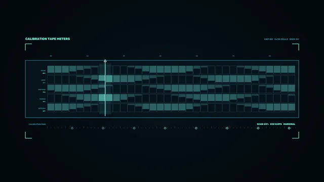 Teal calibration grid with scan markers — free 3840x2160 4K wallpaper image
