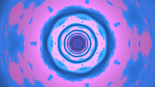 Concentric blue and pink geometric vortex — free 3840x2160 4K wallpaper image