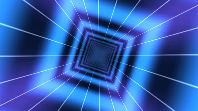 Blue geometric tunnel with converging light lines — free 3840x2160 4K wallpaper image