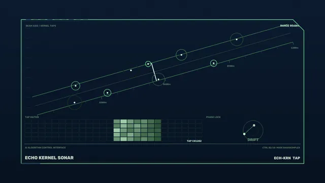 Echo Kernel Sonar Interface in Green Geometry — free 3840x2160 4K wallpaper image