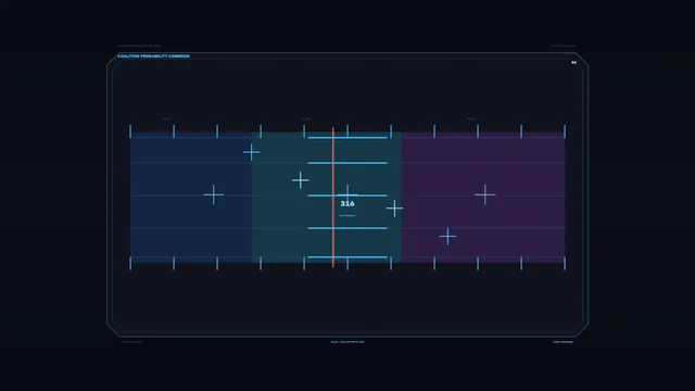 Neon coalition probability corridor chart — free 3840x2160 4K wallpaper image