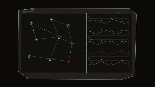 Dark technical network and vital trace interface — free 3840x2160 4K wallpaper image