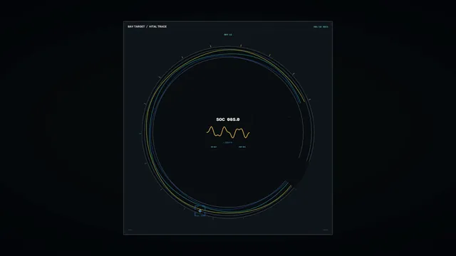 Circular vital trace interface in dark blue — free 3840x2160 4K wallpaper image