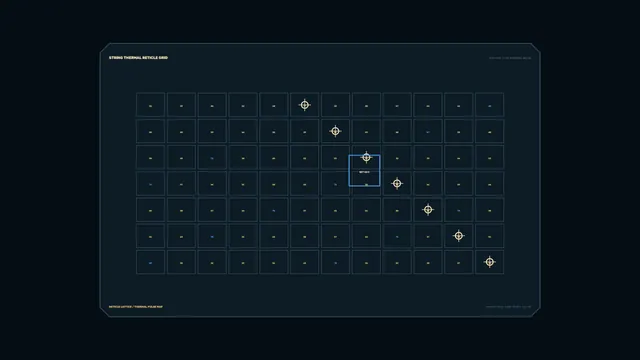 Thermal reticle grid on a dark technical panel — free 3840x2160 4K wallpaper image