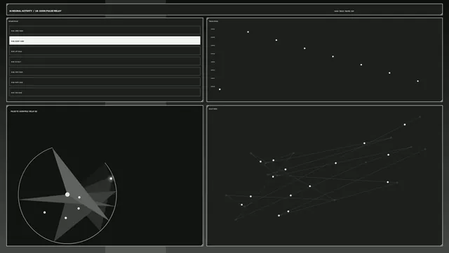 Monochrome neural relay interface with signal geometry — free 3840x2160 4K wallpaper image