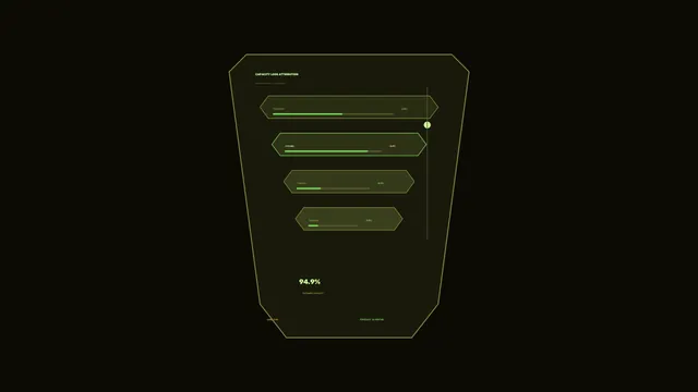 Capacity loss attribution dashboard in olive green — free 3840x2160 4K wallpaper image