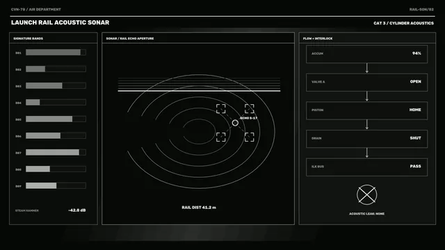 Monochrome rail acoustic sonar interface — free 3840x2160 4K wallpaper image