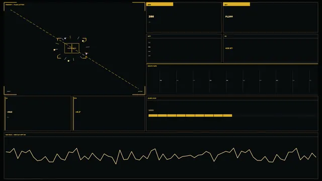 Amber Flight Telemetry Dashboard on Black — free 3840x2160 4K wallpaper image