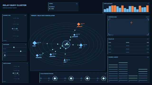 Relay buoy constellation technical dashboard — free 3840x2160 4K wallpaper image