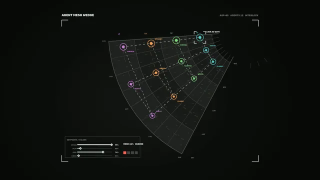 Agent mesh wedge technical interface — free 3840x2160 4K wallpaper image