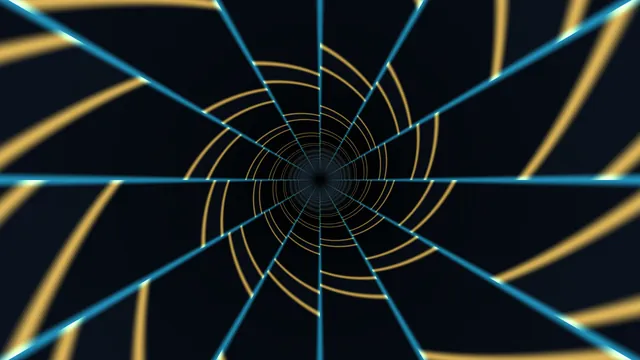 Cyan radial grid with concentric gold arcs — free 3840x2160 4K wallpaper image