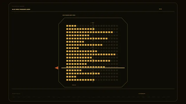 Amber Irradiance Grid on a Dark Technical Panel — free 3840x2160 4K wallpaper image