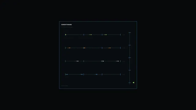 Dark conduit board with coloured data scales — free 3840x2160 4K wallpaper image