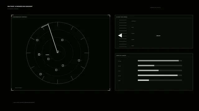 Monochrome radar risk assessment interface — free 3840x2160 4K wallpaper image