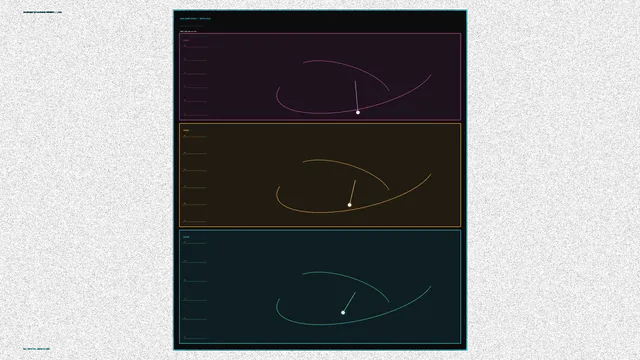Three-panel neon gauge interface on black — free 3840x2160 4K wallpaper image