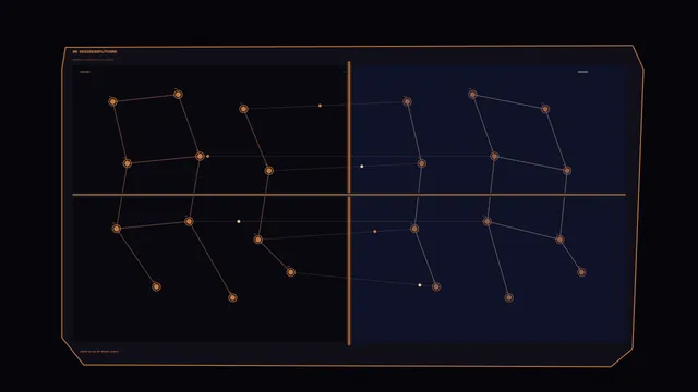 Geometric neural network diagram in copper and navy — free 3840x2160 4K wallpaper image