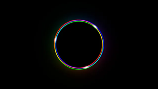 Chromatic neon ring on a black field — free 3840x2160 4K wallpaper image
