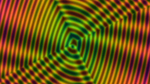 Concentric green and orange wave geometry — free 3840x2160 4K wallpaper image