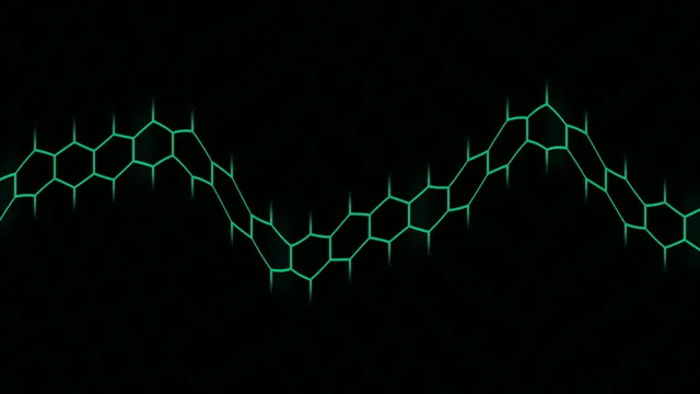 Neon green hexagonal wave on a black grid — free 3840x2160 4K wallpaper image