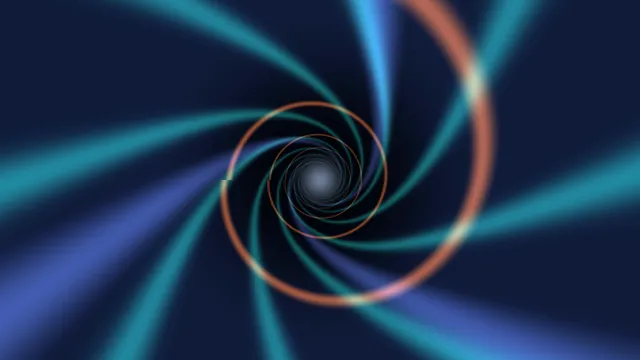 Concentric neon spirals on a midnight field — free 3840x2160 4K wallpaper image