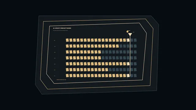 Capacity forecast grid with geometric gold borders — free 3840x2160 4K wallpaper image