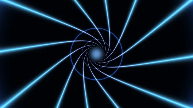 Electric blue spiral beams on a black field — free 3840x2160 4K wallpaper image