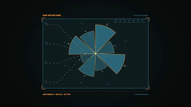 Polar risk rose with segmented radial sectors — free 3840x2160 4K wallpaper image