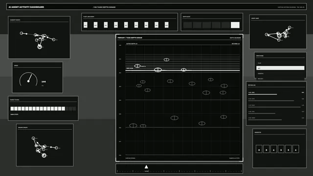 Monochrome task depth sonar dashboard — free 3840x2160 4K wallpaper image