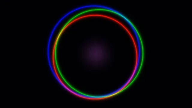 Chromatic neon ring on a black field — free 3840x2160 4K wallpaper image