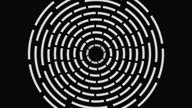 Concentric segmented rings in monochrome geometry — free 3840x2160 4K wallpaper image