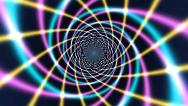 Neon concentric rings with intersecting light paths — free 3840x2160 4K wallpaper image