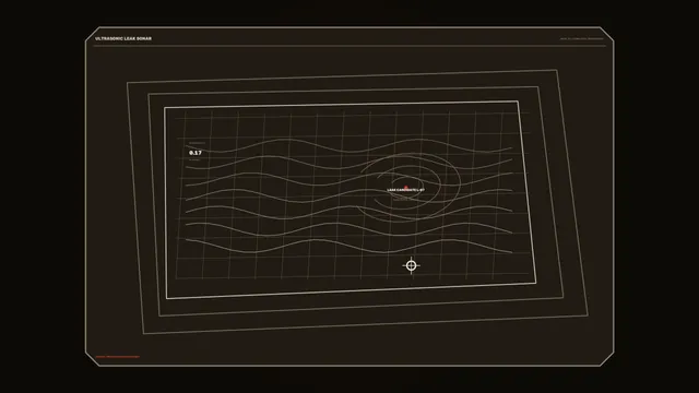 Ultrasonic leak sonogram with contour grid — free 3840x2160 4K wallpaper image
