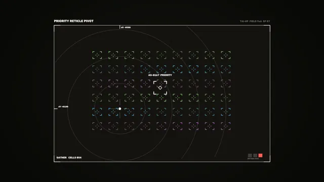 Priority reticle array on a dark technical grid — free 3840x2160 4K wallpaper image