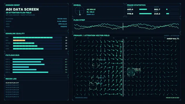 Teal vector field mission control interface — free 3840x2160 4K wallpaper image