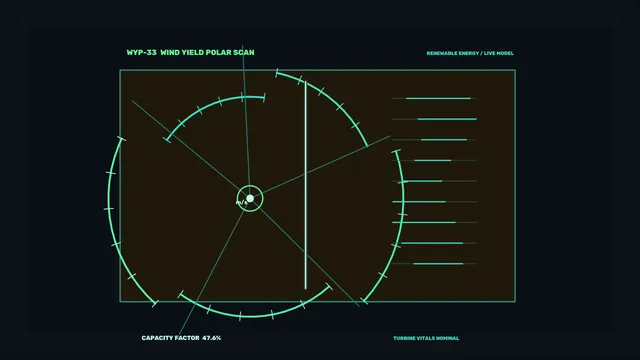 Wind yield polar scan with neon radial gauges — free 3840x2160 4K wallpaper image