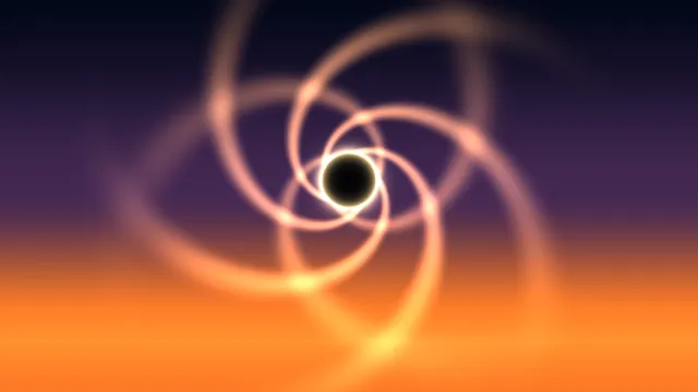 Luminous orbital rings around a dark central sphere — free 3840x2160 4K wallpaper image
