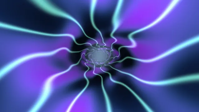 Neon radial tunnel with violet and cyan lines — free 3840x2160 4K wallpaper image