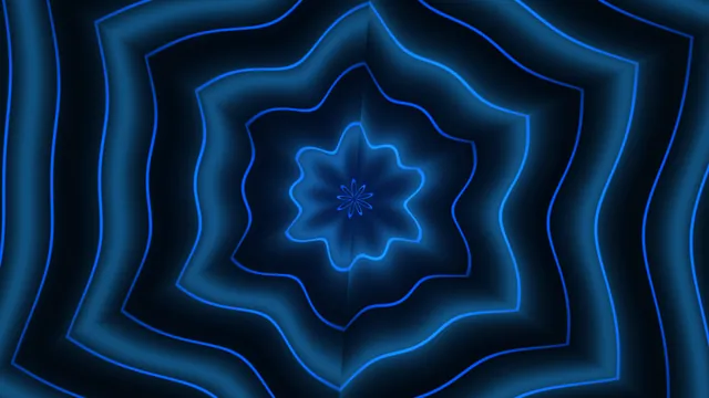 Concentric blue neon floral geometry — free 3840x2160 4K wallpaper image