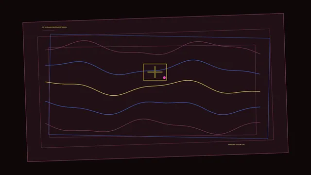 Neon waveform grid with charge curve marker — free 3840x2160 4K wallpaper image