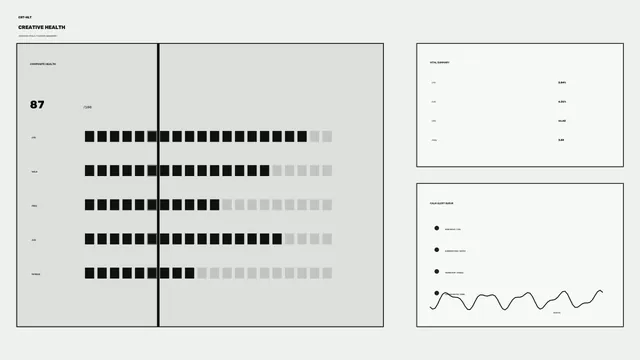 Minimal monochrome creative health dashboard — free 3840x2160 4K wallpaper image