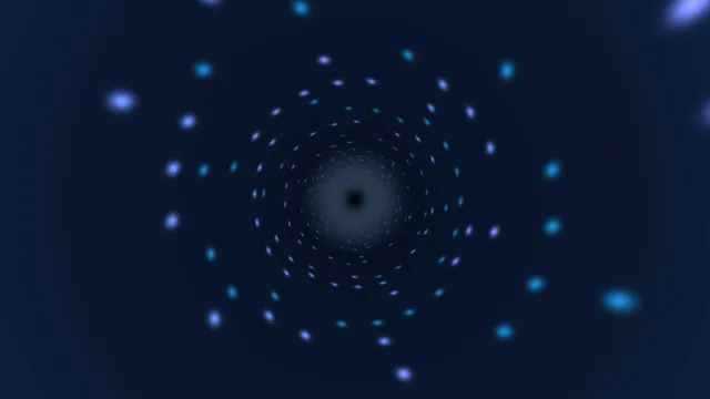 Blue radial vortex with concentric light particles — free 3840x2160 4K wallpaper image
