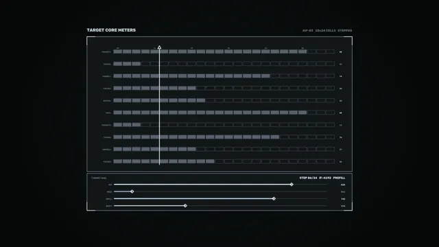 Dark technical dashboard with stepped data bars — free 3840x2160 4K wallpaper image