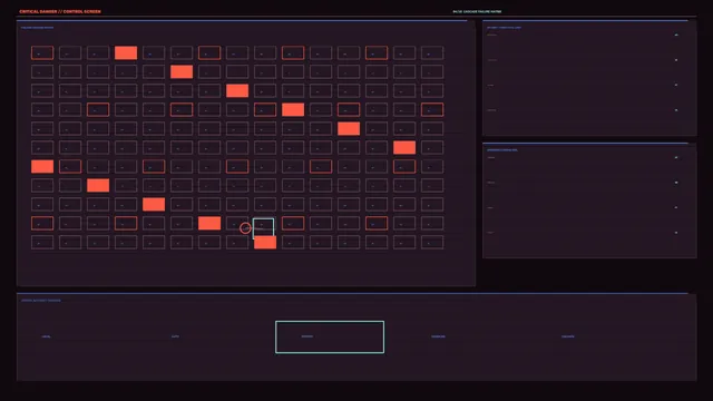 Critical danger control grid with alert panels — free 3840x2160 4K wallpaper image
