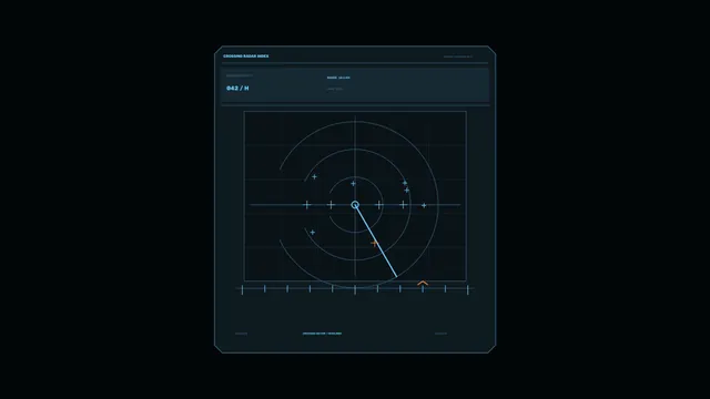 Blue radar interface with orbital tracking grid — free 3840x2160 4K wallpaper image